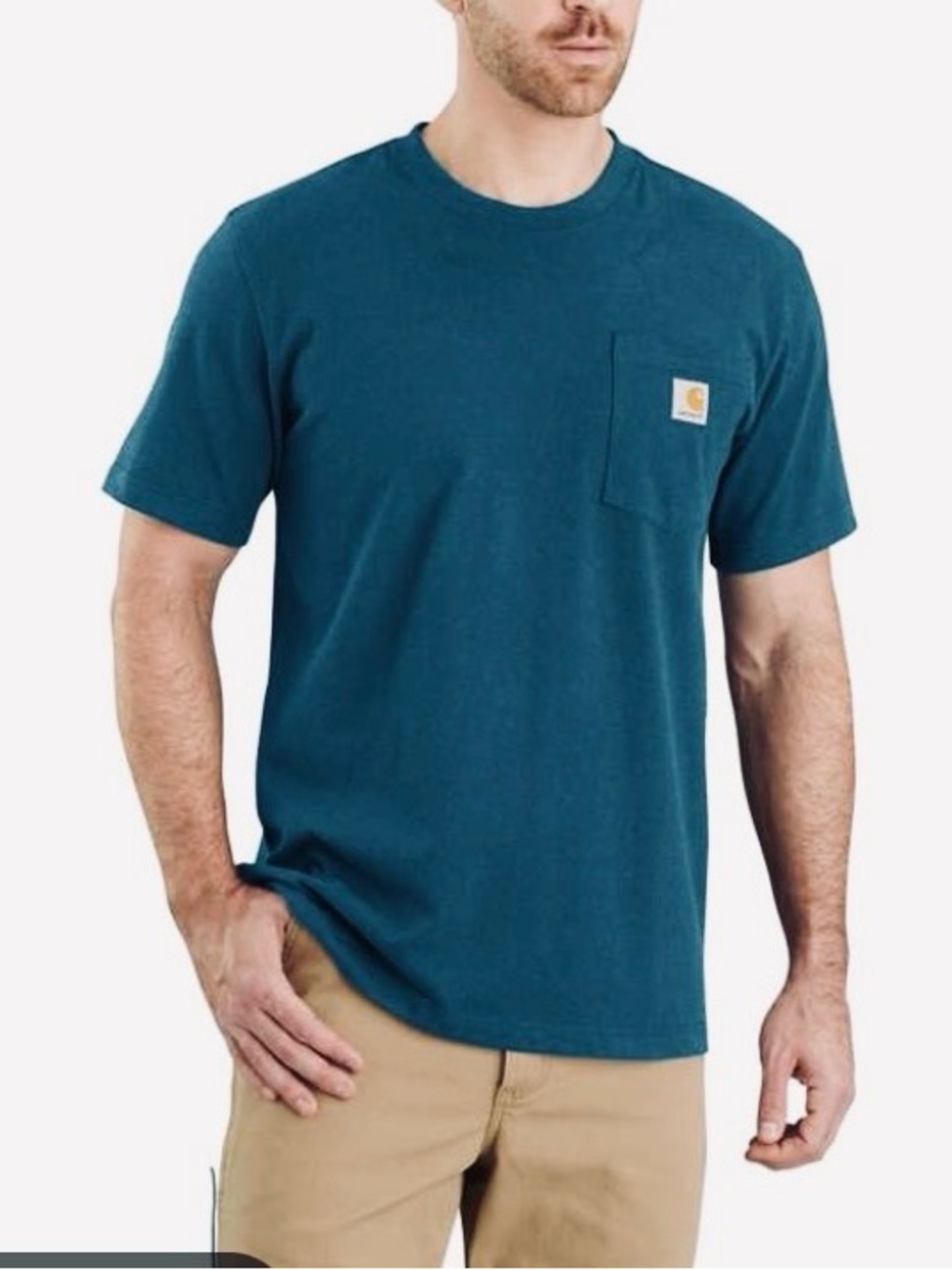 CARHARTT MEN'S ORIGINAL FIT HEAVYWEIGHT SHORT SLEEVE POCKET T-SHIRT SZ L NEW